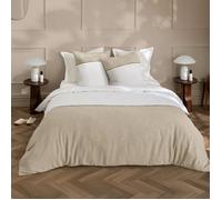 Douceur d'Intérieur Parure de lit Gabrielle 240x220cm coton beige - 1 housse, 2 taies 63x63cm