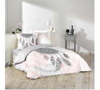Douceur d'Intérieur Parure de lit 3 pièces Namaste 240 x 220 cm 100% coton Rose