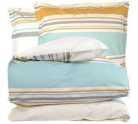 Parure 3 pièces housse 300x240 cm taies 65x65 cm coton HUGO moutarde