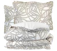 Parure 300x240 cm 50x70 cm 100% coton SERENA Beige écru 3 pièces