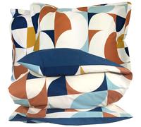 Parure 300x240 cm 50x70 cm percale MODULO bleu cobalt 3 pièces