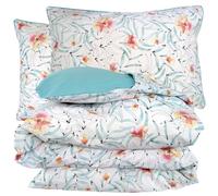 Parure 300x240 cm 50x70 percale de coton ROXANE multicolore 3 pièces