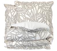 Parure 300x240 cm 65x65 cm 100% coton SERENA Beige écru 3 pièces