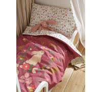 VERTBAUDET Parure bébé Housse de Couette + taie d'oreiller Lapin ENCHANTÉ Vieux Rose 100X120