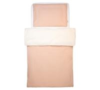 Parure de lit bébé réversible housse de couette et taie d'oreiller en lin lavé pêche 80X120