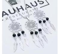 PARURE BIJOUX ATTRAPE RÊVE NERA, COLLIER ATTRAPE REVE, COLLIER PENDENTIF ATTRAPE REVE, BIJOUX ATTRAPE REVE, COLLIER FEE