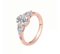 Parure Bijoux Fantaisie Bague Fiançailles Femme Moissanite Or Rose 9 Carats Ovale et Goutte D'Eau avec Moissanite Taille Mesdames pour Épouse Nouvel An Bijoux