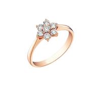 Parure Bijoux Femme Bague Or Rose 18 Carats AU750 Diamant Créé en Laboratoire avec Diamant de 0,5 CT Taille Solide Non Plaqué Mise à Niveau 3.0 pour Épouse Anniversaire Bijoux
