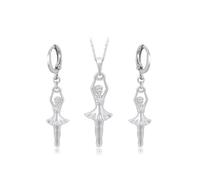 Parure Bijoux - Femme/Enfant - Danseuse - Ballet - Argent Fin 925/1000 - 4 Pièces