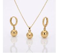 Parure Bijoux - Intemporelle - Boule - Plaqué Or Jaune 750/1000 - 4 Pièces - Femme