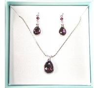Parure collier et boucles d'oreilles Crystocraft