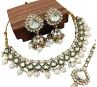 Parure Collier Ras du Cou Traditionnel Plaqué Or avec Perles Rubis - Motif Filigrane Complexe - Bijoux de Mariée