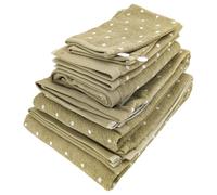 Parure de bain 7 pièces collection EFFICIENT DOTS vert olive