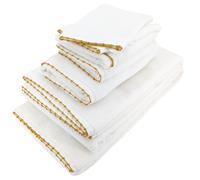 Parure de bain 7 pièces collection ORLA pur coton avec picueta jaune