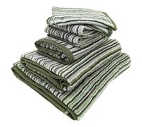 Parure de bain coton 500 g/m2 par 7 PURE STRIPES II Vert