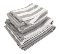 Parure de bain coton collection EFFICIENCE STRIPES 7 pièces gris lunar