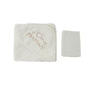 Parure de bain pour bébé beige - J'aime ma maman