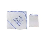 Parure de bain pour bébé blanc et bleu - Je suis un petit prince