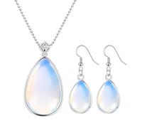 Parure de bijoux assortie pour femme - Collier avec pendentif et boucles d'oreilles pendantes - Avec boîte cadeau
