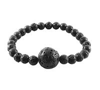 Parure de bijoux avec bracelet et boucles d'oreilles en pierre volcanique, taille unique, Verre, Pas de gemme