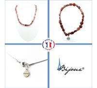 Parure de bijoux Bracelet Collier Perles de rubis brésiliennes Chaîne en acier inoxydable