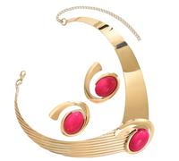 Parure de bijoux contemporains avec pendentif géométrique et boucles d'oreilles faits à la main pour les fêtes de travail, les rendez-vous galants, bijoux géométriques tendance pour les fêtes, taille