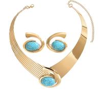 Parure de bijoux contemporains avec pendentif géométrique et boucles d'oreilles faits à la main pour les fêtes de travail, les rendez-vous galants, bijoux géométriques tendance pour les fêtes, taille