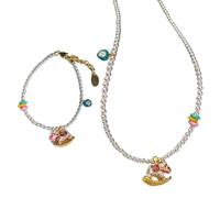 Parure de bijoux élégants et confortables pour parent et enfant avec collier et bracelets imitation perles pour un usage quotidien, taille unique, Comme décrit, Comme décrit.