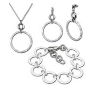 Parure De Bijoux En Acier Inoxydable Amello Collier, Bracelet, Boucle Doreille Cercle En Céramique Essx14w
