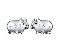 Parure de bijoux en argent sterling 925 avec bague gravée « Always in My Heart » - Motif cochon d'Inde - Cadeau pour femme et fille, Argent sterling, Pas de gemme