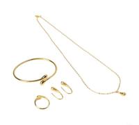 Parure de bijoux en forme de goutte d'eau plaqué rhodium 4 pièces | Alliage plaqué rhodium, sécurité gravée sur piste étoilée, dégradé pour bleu brouillard pour un revêtement durable en silice