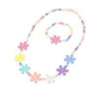 Parure de bijoux en perles - Collier et bracelet en plastique coloré pour filles, taille unique, Plastique, Agate