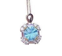 Parure de bijoux en topaze bleu ciel synthétique avec bague en oxyde de zirconium et clous d'oreilles pour femme Accessoires élégants