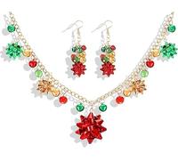 Parure de bijoux gothique en forme de poupée vaudou - Collier et boucles d'oreilles avec breloque victorienne sombre, pièces de sorcière pour Halloween et mode alternative, taille unique, Acier allié