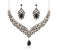 Parure de bijoux indiens - Parure de bijoux de mariage pour mariée, ensemble de boucles d'oreilles, collier, collier et boucles d'oreilles pour femme, colliers en diamant pour femme, bijoux simples