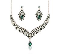 Parure de bijoux indiens - Parure de bijoux de mariage pour mariée, ensemble de boucles d'oreilles, collier, collier et boucles d'oreilles pour femme, colliers en diamant pour femme, bijoux simples