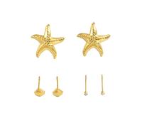 Parure de bijoux légère sur le thème de la plage avec motifs géométriques et accents de cristal - Accessoire de mode pour femme - Boucles d'oreilles de vacances légères