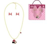 Parure de bijoux Minnie Mouse avec collier et boucles d'oreilles - Accessoires Disney pour filles au style amusant