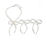 Parure de bijoux moderne avec collier et boucles d'oreilles - Accessoire polyvalent pour diverses tenues - Collier et boucles d'oreilles