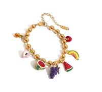 Parure de bijoux polyvalente inspirée des fruits, collier réglable spécial anniversaires, vacances, bijoux uniques en acier inoxydable, taille unique, Comme décrit, Comme décrit.