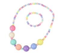 Parure de bijoux pour enfants avec collier de perles couleur bonbon, texture texturée, cadeau d'anniversaire pour enfants