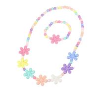 Parure de bijoux pour enfants avec collier de perles couleur bonbon, texture texturée, cadeau d'anniversaire pour enfants
