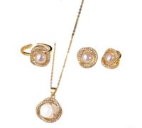 Parure de bijoux pour femme et fille Motif étoile céleste | Construction en alliage durable, résistant au ternissement, finition perle dorée, motifs cosmiques étoiles et lunes