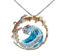 Parure de bijoux serment de l'océan, collier réglable, bague et boucles d'oreilles, collier serment de l'océan, lot de bijoux d'été sur le thème marin, cadeau inspirant pour femme, bijou d'amitié