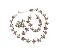 Parure de bijoux tendance avec collier et boucles d'oreilles avec détails délicats sur le thème de la feuille, taille unique, Comme décrit, Comme décrit.