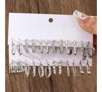 Parure de boucles d'oreilles en alliage de métal avec éléments en forme de cœur, de papillon et de champignon pour les occasions décontractées et formelles (E)