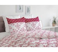 Parure De Couette 100% Coton Bordeaux 220x240 Cm