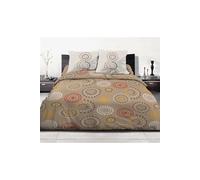Home Passion | Housse de Couette - 3 Pièces | 100% Coton - 57 Fils | 2 Personnes - 220x240 cm | Feu d'artifice - Taupe