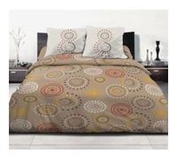 Home Passion | Housse de Couette - 3 Pièces | 100% Coton - 57 Fils | 2 Personnes - 220x240 cm | Feu d'artifice - Taupe