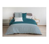 Parure de couette 100% coton - LE TILT - Vert - Rectangulaire - Géométriques & Rayures